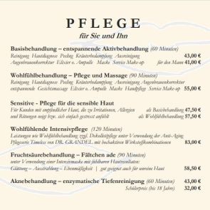 Preisliste Pflege 2023